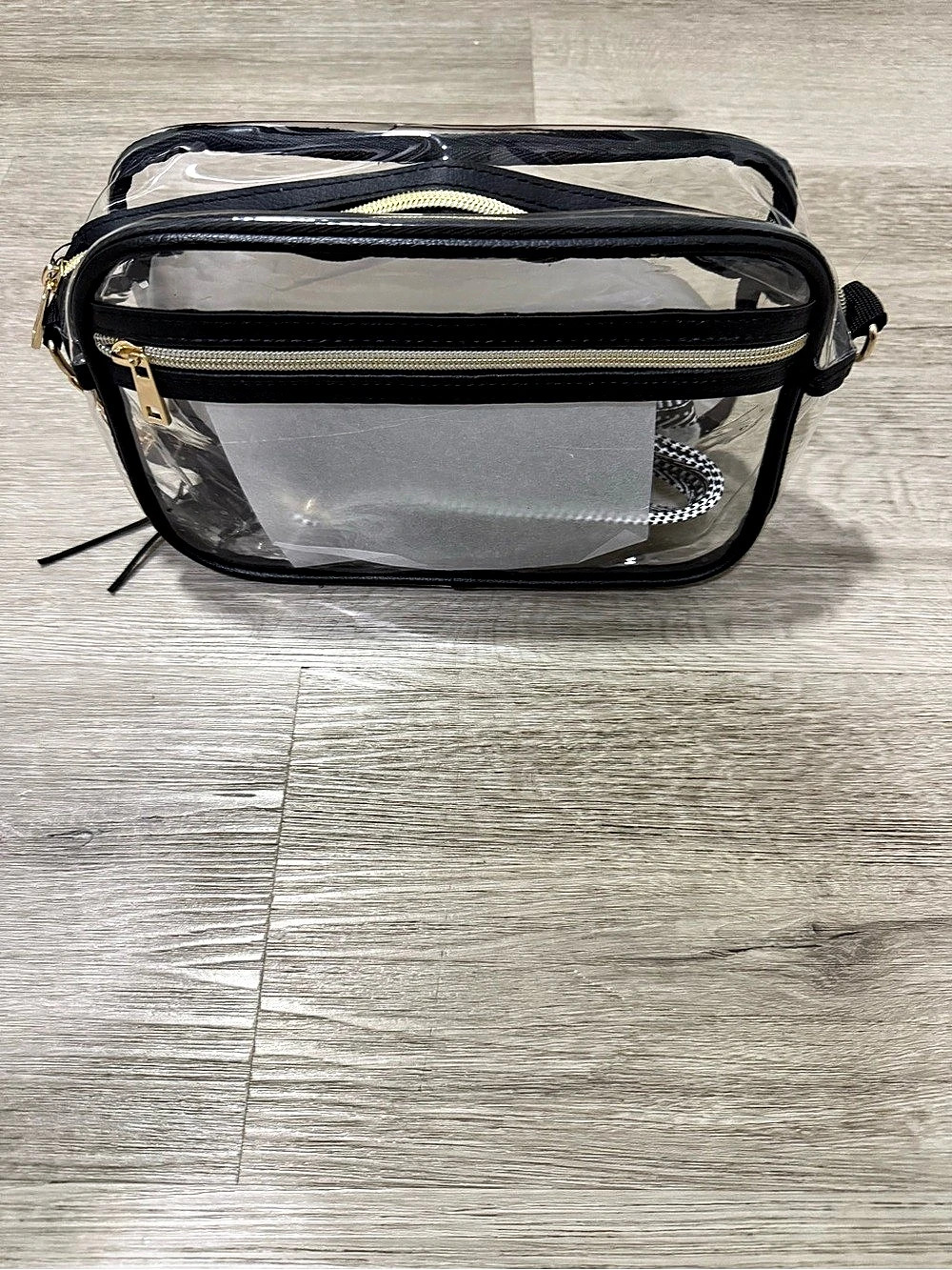 Clear Black Cosmetic Crossbody Bag Like New